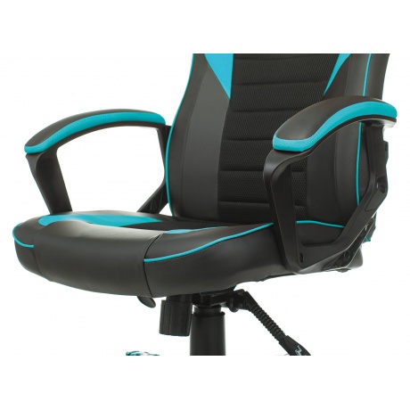 Кресло компьютерное Бюрократ Zombie Game 16 черный/голубой - фото 7