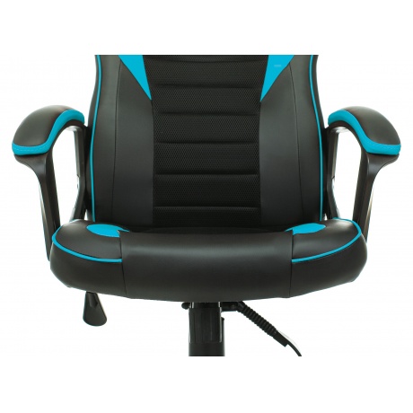 Кресло компьютерное Бюрократ Zombie Game 16 черный/голубой - фото 8