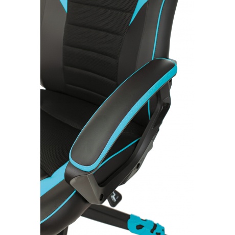 Кресло компьютерное Бюрократ Zombie Game 16 черный/голубой - фото 9