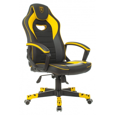 Кресло компьютерное Бюрократ Zombie Game 16 черный/желтый - фото 1