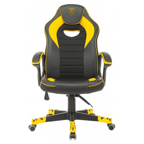 Кресло компьютерное Бюрократ Zombie Game 16 черный/желтый - фото 2
