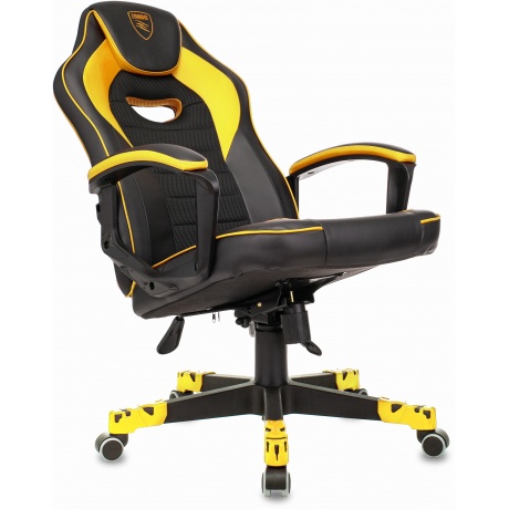 Кресло компьютерное Бюрократ Zombie Game 16 черный/желтый - фото 10