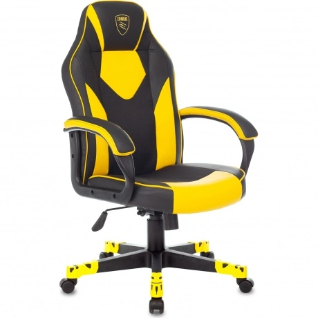 Кресло компьютерное Бюрократ Zombie Game 16 черный/желтый