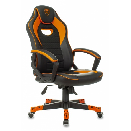 Кресло компьютерное Бюрократ Zombie Game 16 черный/оранжевый - фото 1