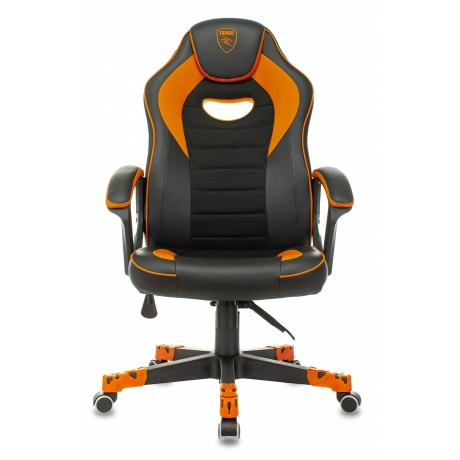 Кресло компьютерное Бюрократ Zombie Game 16 черный/оранжевый - фото 2