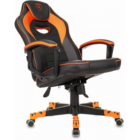 Кресло компьютерное Бюрократ Zombie Game 16 черный/оранжевый - фото 10