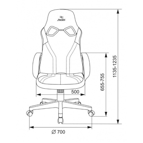 Кресло компьютерное Бюрократ Zombie Runner черный/красный - фото 7