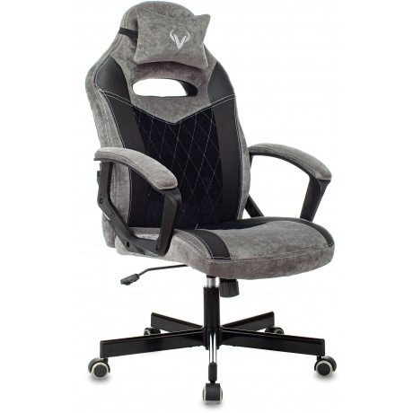 Кресло компьютерное Бюрократ Zombie Viking 6 Knight Fabric серый/черный - фото 1