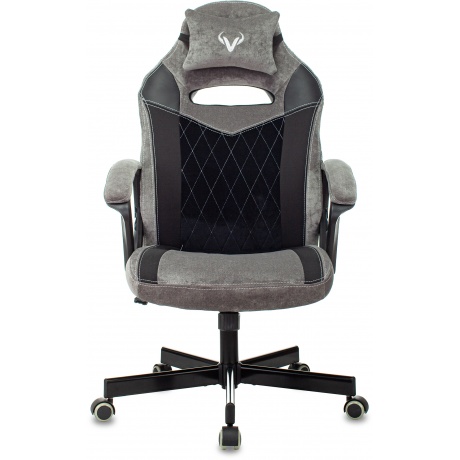 Кресло компьютерное Бюрократ Zombie Viking 6 Knight Fabric серый/черный - фото 2