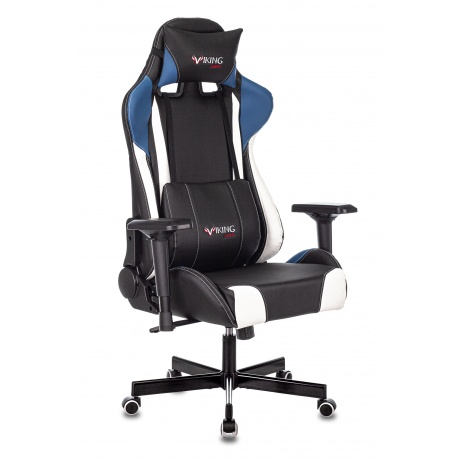 Кресло компьютерное Бюрократ Zombie Viking Tank черный/синий/белый - фото 1