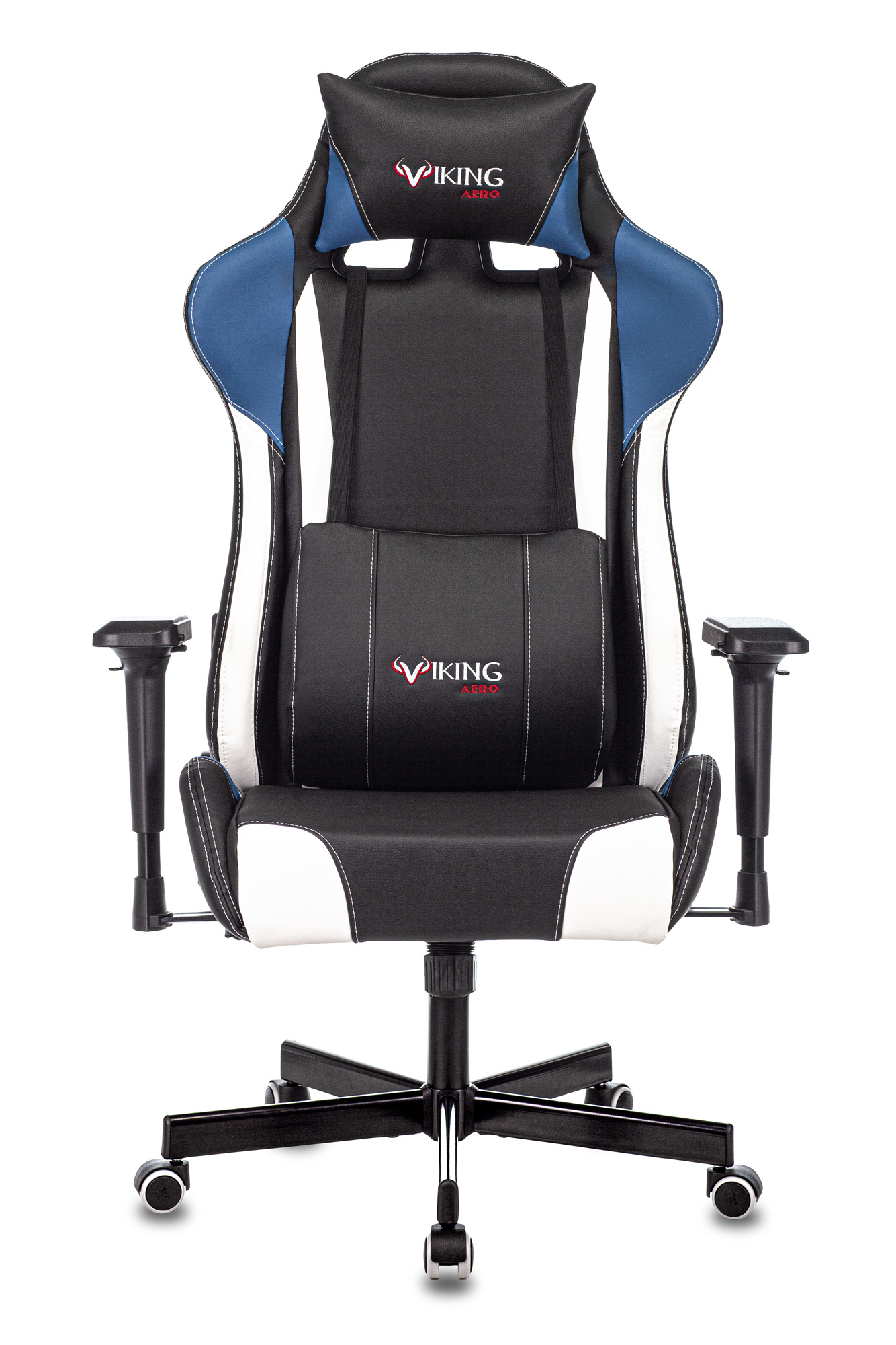 Кресло компьютерное Бюрократ Zombie Viking Tank черный/синий/белый - фото 2