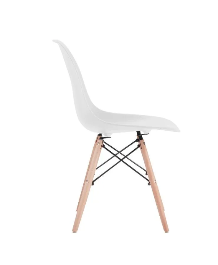 532630, Стулья BRABIX "Eames CF-010", КОМПЛЕКТ 4 шт., пластик белый, опоры дерево/металл, 532630, 2033A - фото 3