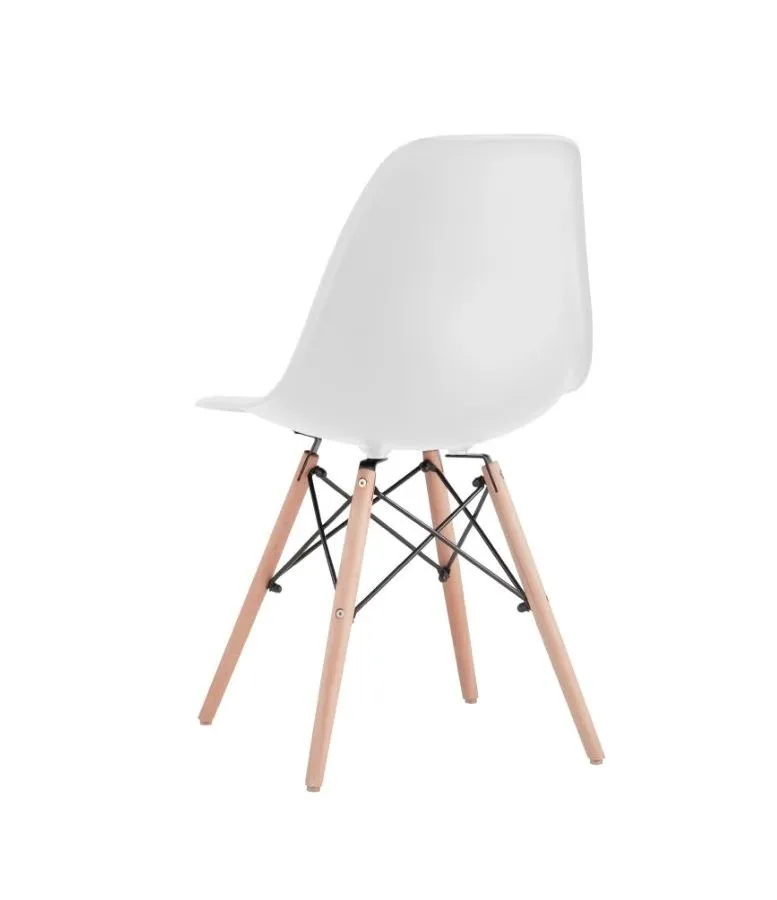 532630, Стулья BRABIX "Eames CF-010", КОМПЛЕКТ 4 шт., пластик белый, опоры дерево/металл, 532630, 2033A - фото 4