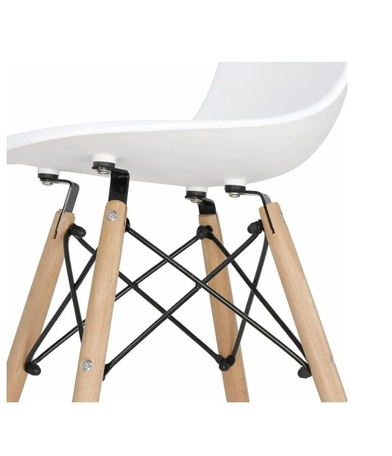 532630, Стулья BRABIX "Eames CF-010", КОМПЛЕКТ 4 шт., пластик белый, опоры дерево/металл, 532630, 2033A - фото 7