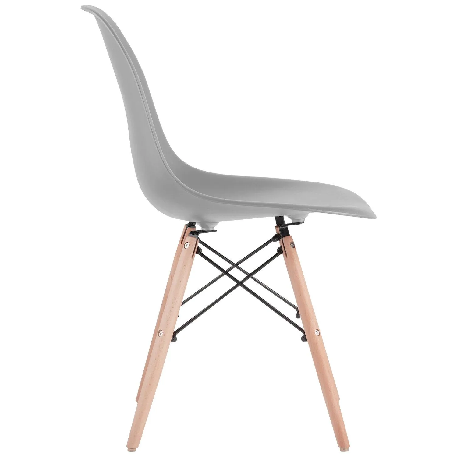 532632, Стулья BRABIX "Eames CF-010", КОМПЛЕКТ 4 шт., пластик серый, опоры дерево/металл, 532632, 2033A - фото 3