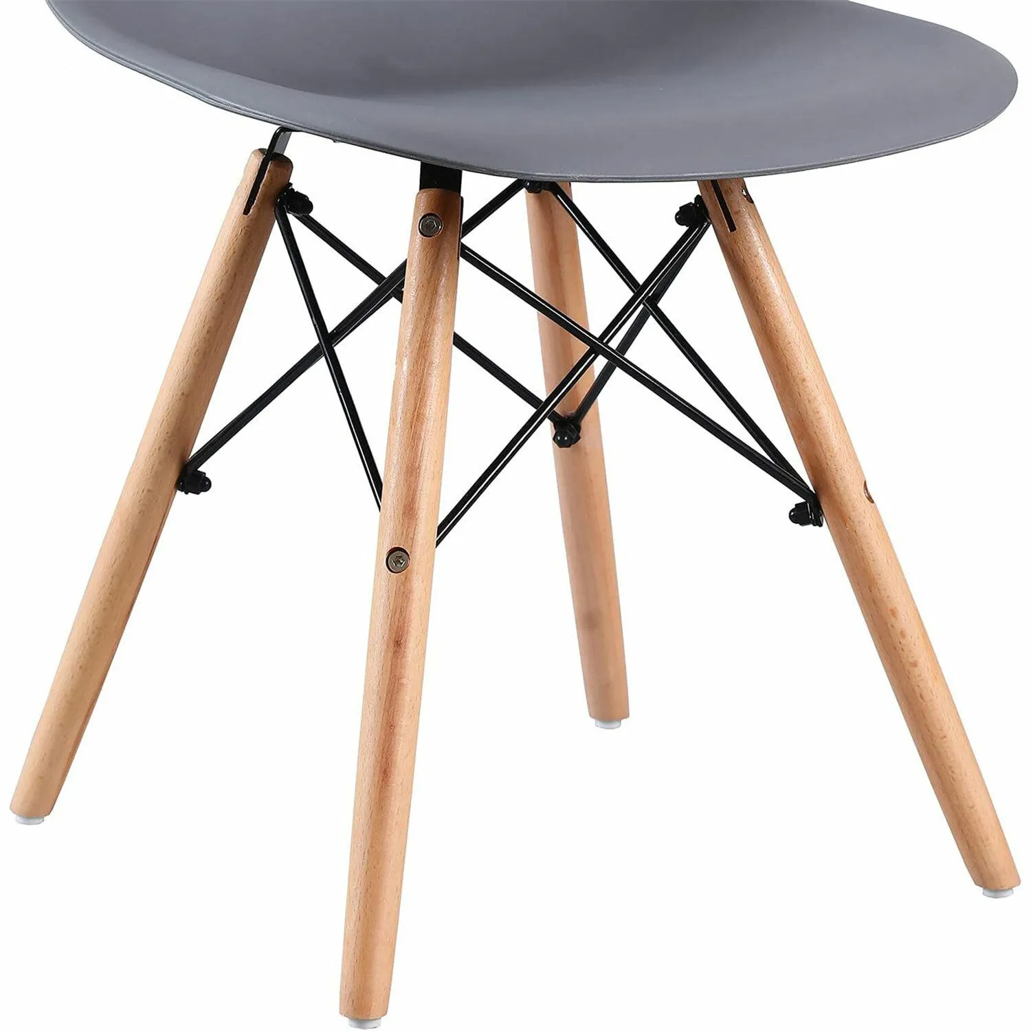 532632, Стулья BRABIX "Eames CF-010", КОМПЛЕКТ 4 шт., пластик серый, опоры дерево/металл, 532632, 2033A - фото 8