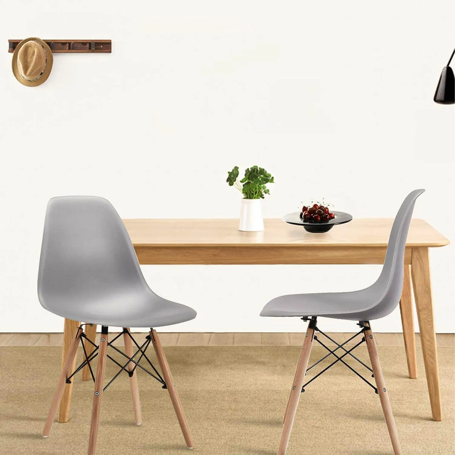 532632, Стулья BRABIX "Eames CF-010", КОМПЛЕКТ 4 шт., пластик серый, опоры дерево/металл, 532632, 2033A - фото 10