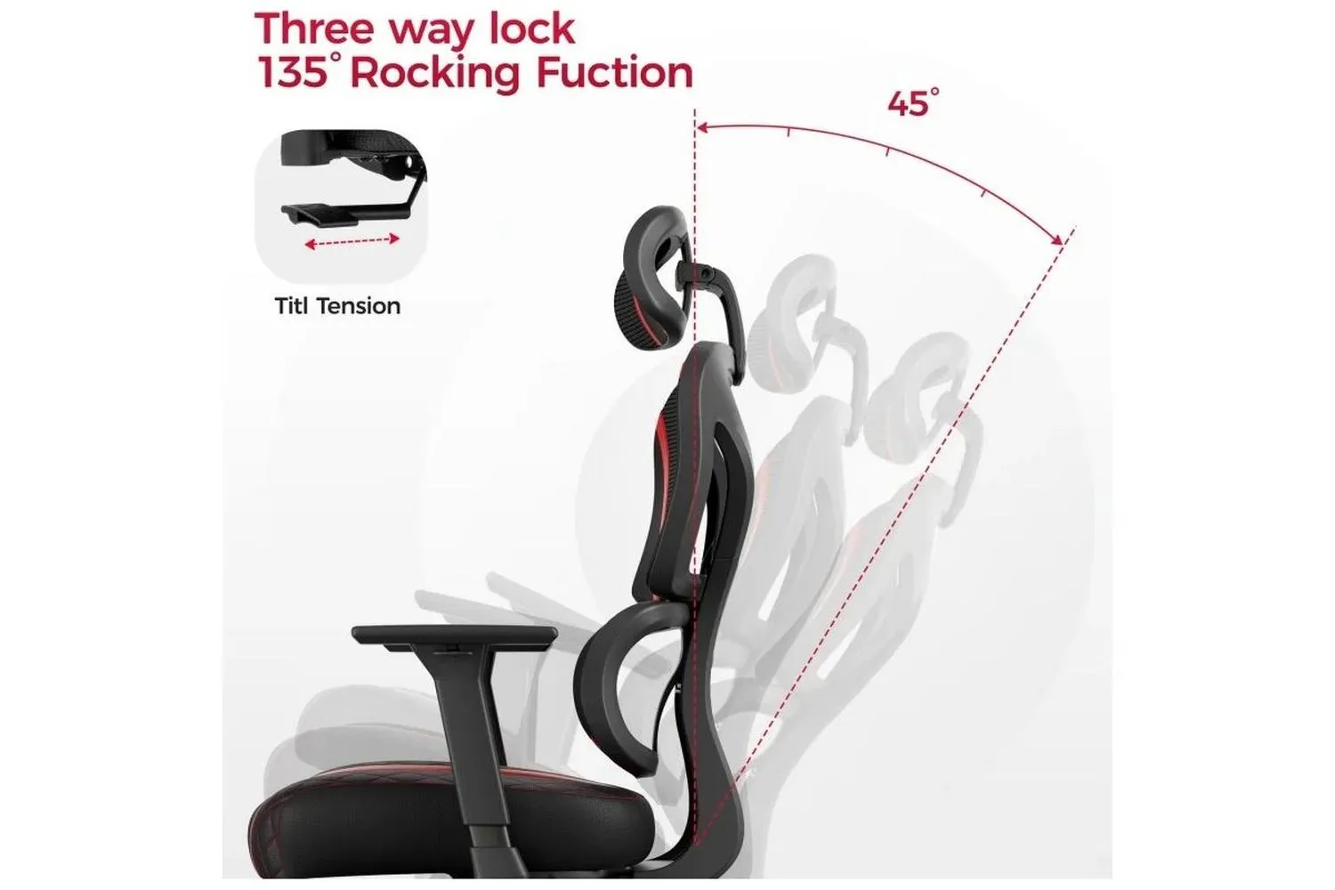 Компьютерное кресло Eureka Norn, красный (ERK-GC06-R) - фото 7