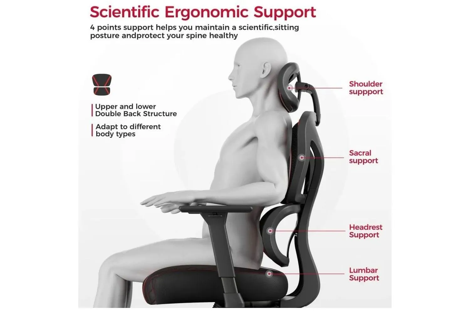 Компьютерное кресло Eureka Norn, красный (ERK-GC06-R) - фото 8