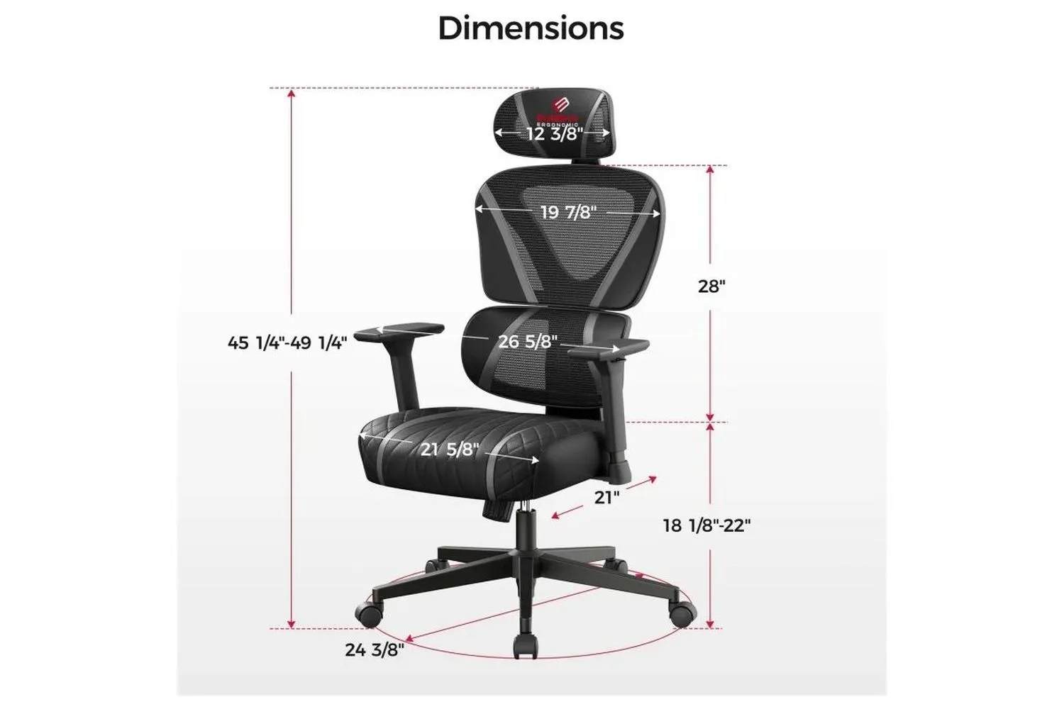 Компьютерное кресло Eureka Norn, серый (ERK-GC06-GY) - фото 4