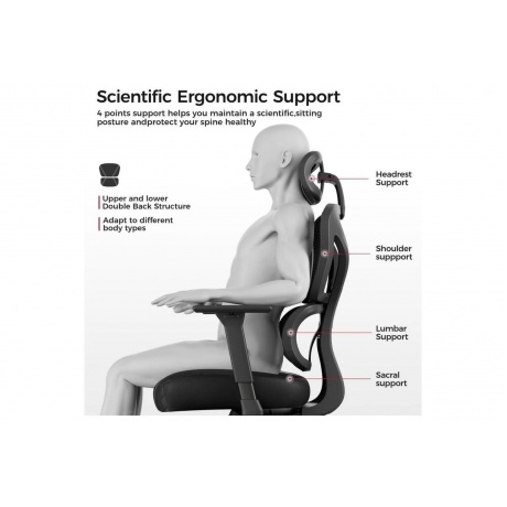 Компьютерное кресло Eureka Norn, серый (ERK-GC06-GY) - фото 8