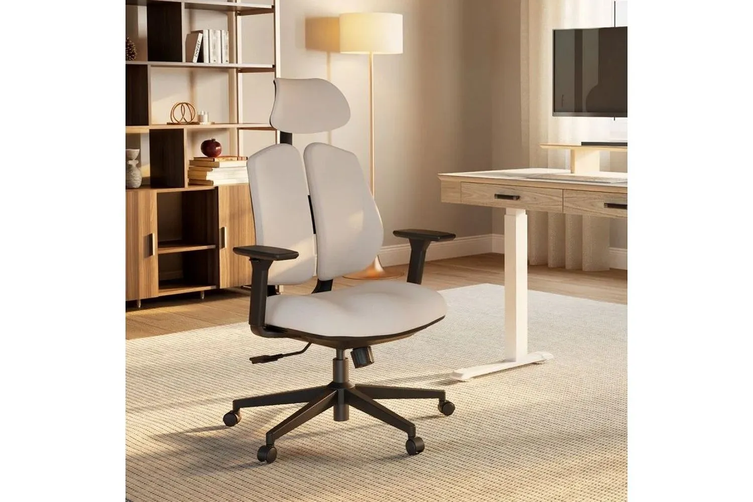 Компьютерное кресло Eureka OC10-OW, белое (ERK-OC10-OW) - фото 5