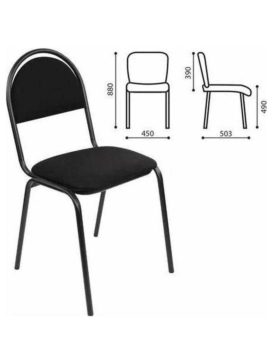 Стул для посетителей РС00М, черный каркас, кожзам черный - фото 8