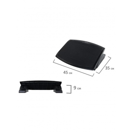 Подставка для ног BRAUBERG, офисная, 45х35 см, черная, 530106 - фото 3