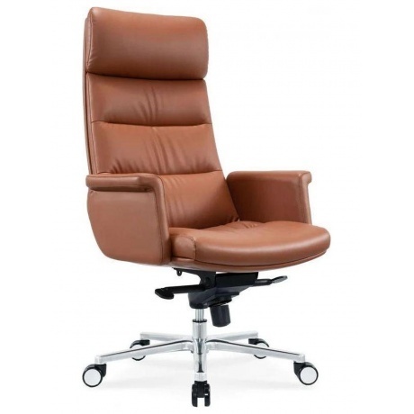 Кресло руководителя Cactus CS-LBR-CARACAS кожа крестов. алюминий - фото 2