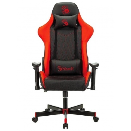 Кресло игровое A4Tech Bloody GC-870 черный/красный ромбик эко.кожа с подголов. крестов. металл - фото 2