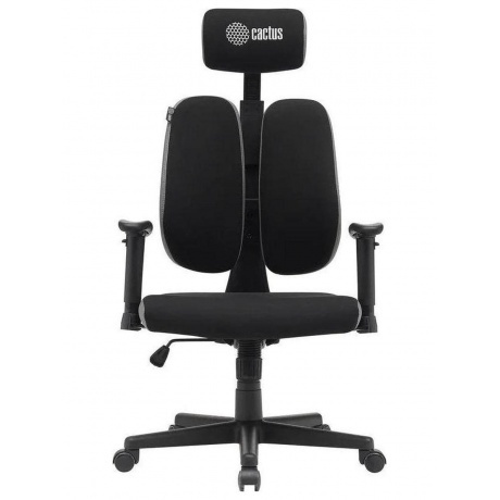 

Кресло Cactus CS-CHR-MC03-BKGY черный/серый с подголов. крестов. пластик пластик черный