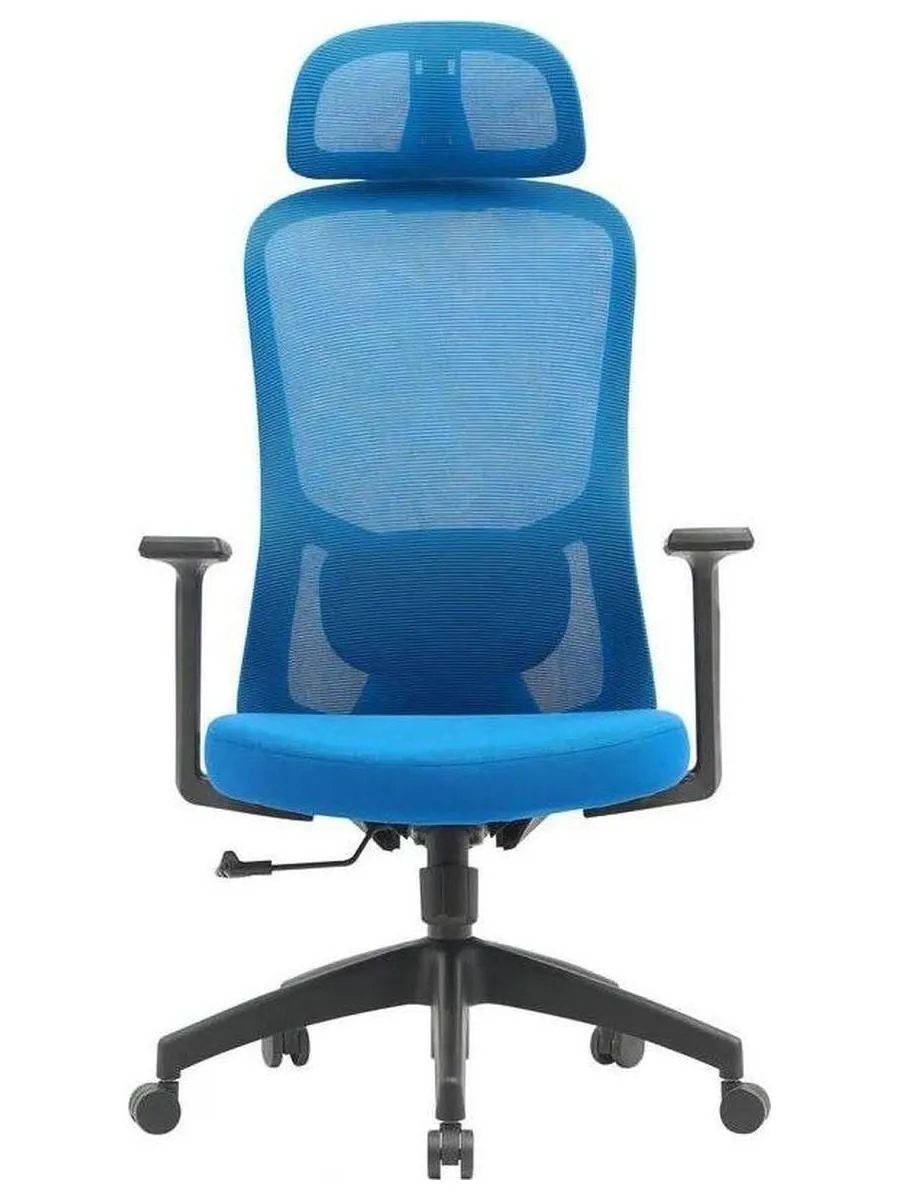 Кресло Cactus CS-MC515-BL темно-синий сиденье темно-синий сетка/ткань с подголов. крестов. пластик пластик черный - фото 1