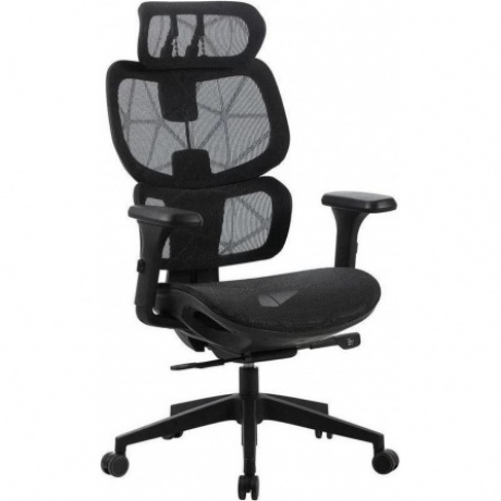 Кресло Cactus CS-MC555-BK черный сетка с подголов. крестов. пластик пластик черный - фото 2