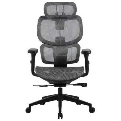 Кресло Cactus CS-MC555-GY черный/серый сетка с подголов. крестов...