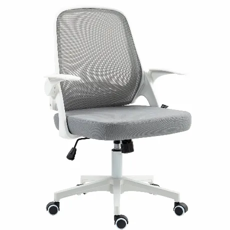 Кресло Cactus CS-WMC212-GY белый/серый сетка/ткань низк.спин. кр...