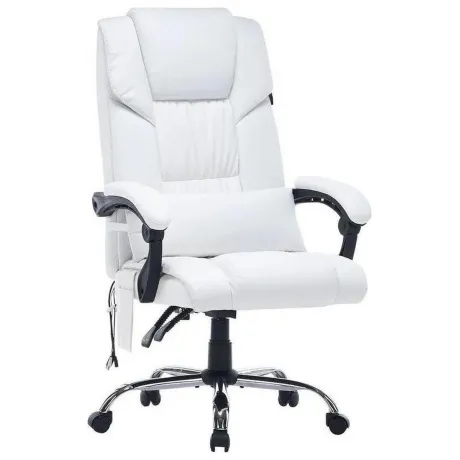 Кресло Cactus с вибромассажем CS-CHR-OC02M-WT белый эко.кожа кре...