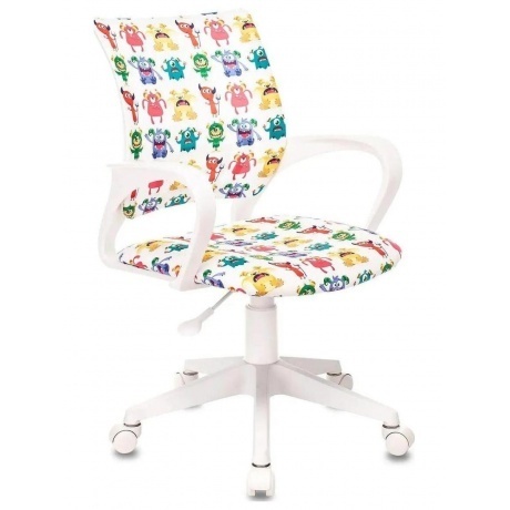 

Кресло детское Бюрократ BUROKIDS 1 W белый монстры крестов. пластик пластик белый