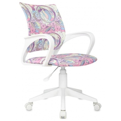 

Кресло детское Бюрократ BUROKIDS 1 W мультиколор луна розовая крестов. пластик пластик белый