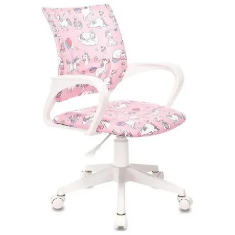 Кресло детское Бюрократ BUROKIDS 1 W розовый единороги крестов. ...