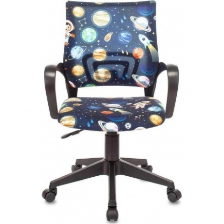 Кресло детское Бюрократ BUROKIDS 1 темно-синий космонавт крестов. пластик - фото 2