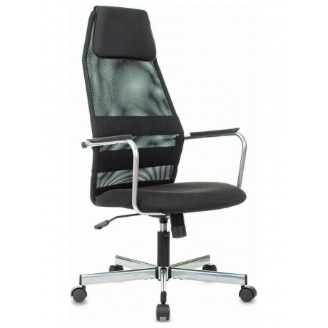 

Кресло Бюрократ KB-5M черный TW-01 3C11 сетка/ткань с подголов. крестов. металл хром