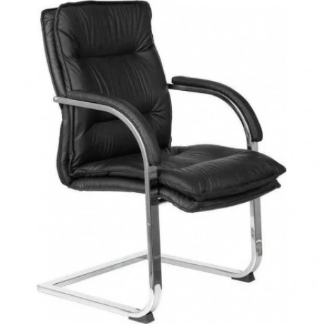 Кресло Бюрократ T-9927SL-LOW-V черный кожа низк.спин. полозья ме...