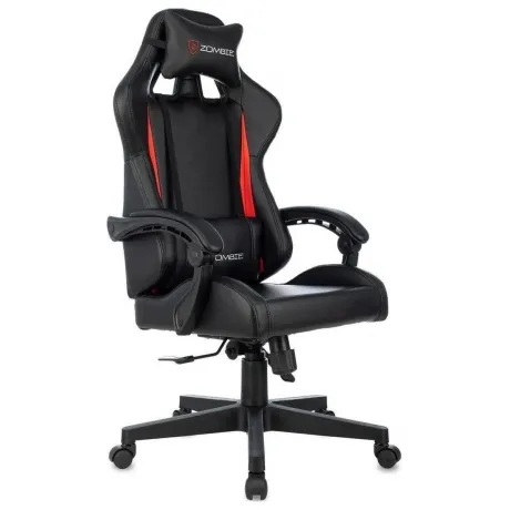 Кресло игровое Zombie GAME TETRA черный/красный эко.кожа крестов...