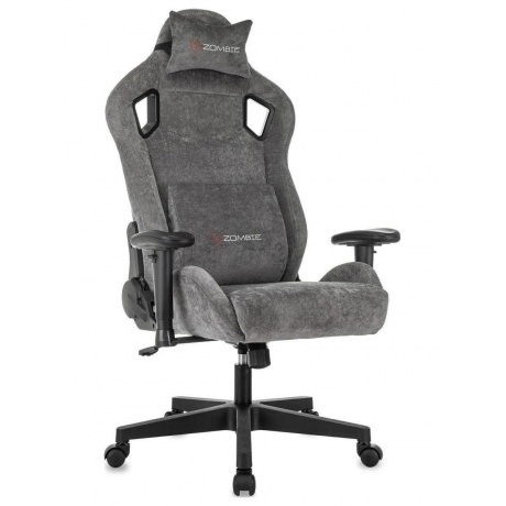 

Кресло игровое Zombie Ghost Fabric серый Light-19 с подголов. крестов. пластик