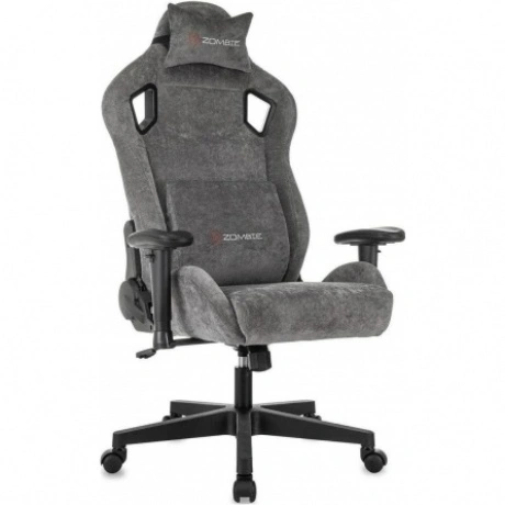 Кресло игровое Zombie Ghost Fabric серый Light-19 с подголов. кр...