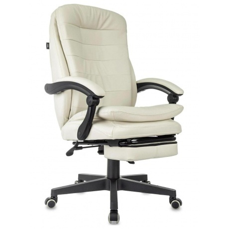 

Кресло руководителя Бюрократ T-9950MSG-F слоновая кость эко.кожа крестов. пластик подст.для ног