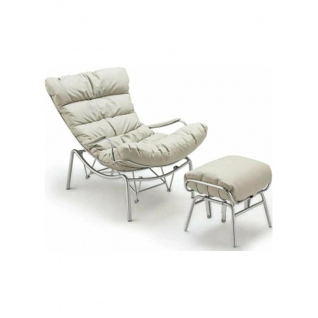 Кресло-качалка Liam с пуфом, серое - фото 1