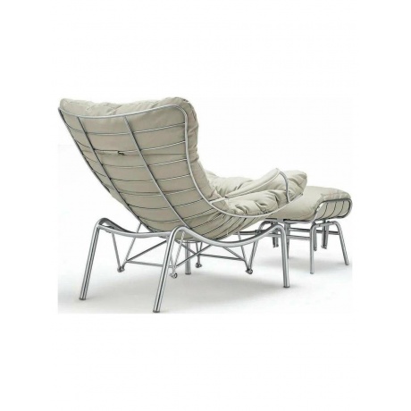 Кресло-качалка Liam с пуфом, серое - фото 3