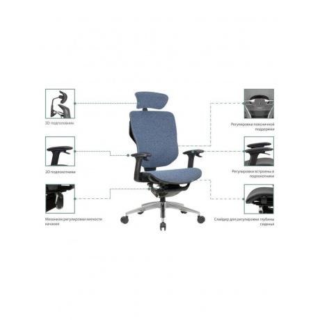 Премиум эргономичное кресло GT Chair InFlex M, черный - фото 10
