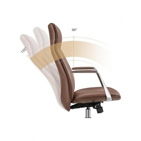 Эргономичное кресло руководителя Eureka OC08-BR, коричневое - фото 5